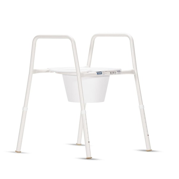 Over Toilet Frame with Clip On Plastic Seat and Splash Guard - 465mm