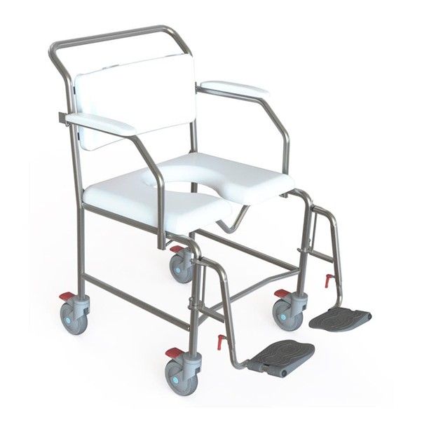 Transit Mobile Shower Commode With Swingaway Footrests - 600mm