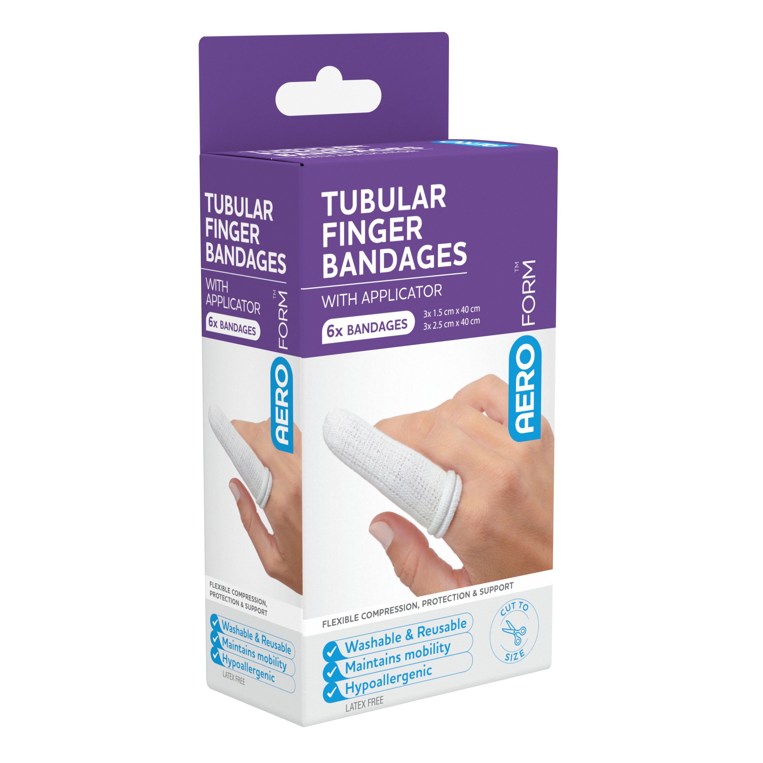 AERO FORM Tubular Finger Bandage w/ Applicator Box/6