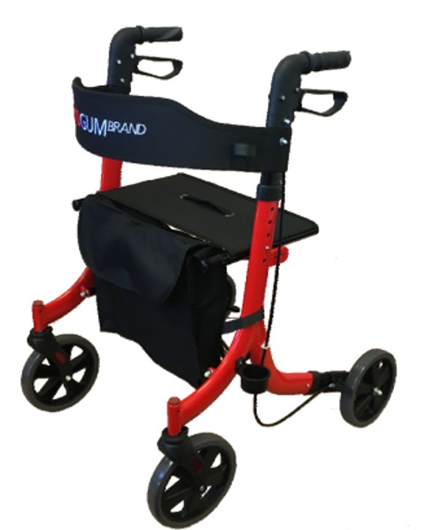 Walker, Side Folding, Aluminium / Red – Redgum