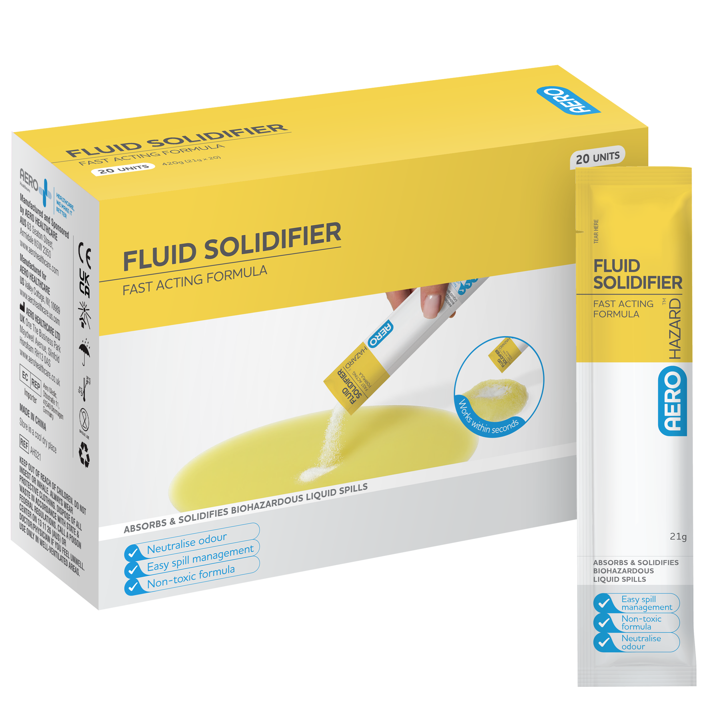 AEROHAZARD Fluid Solidifier Sachet 21g Box/20