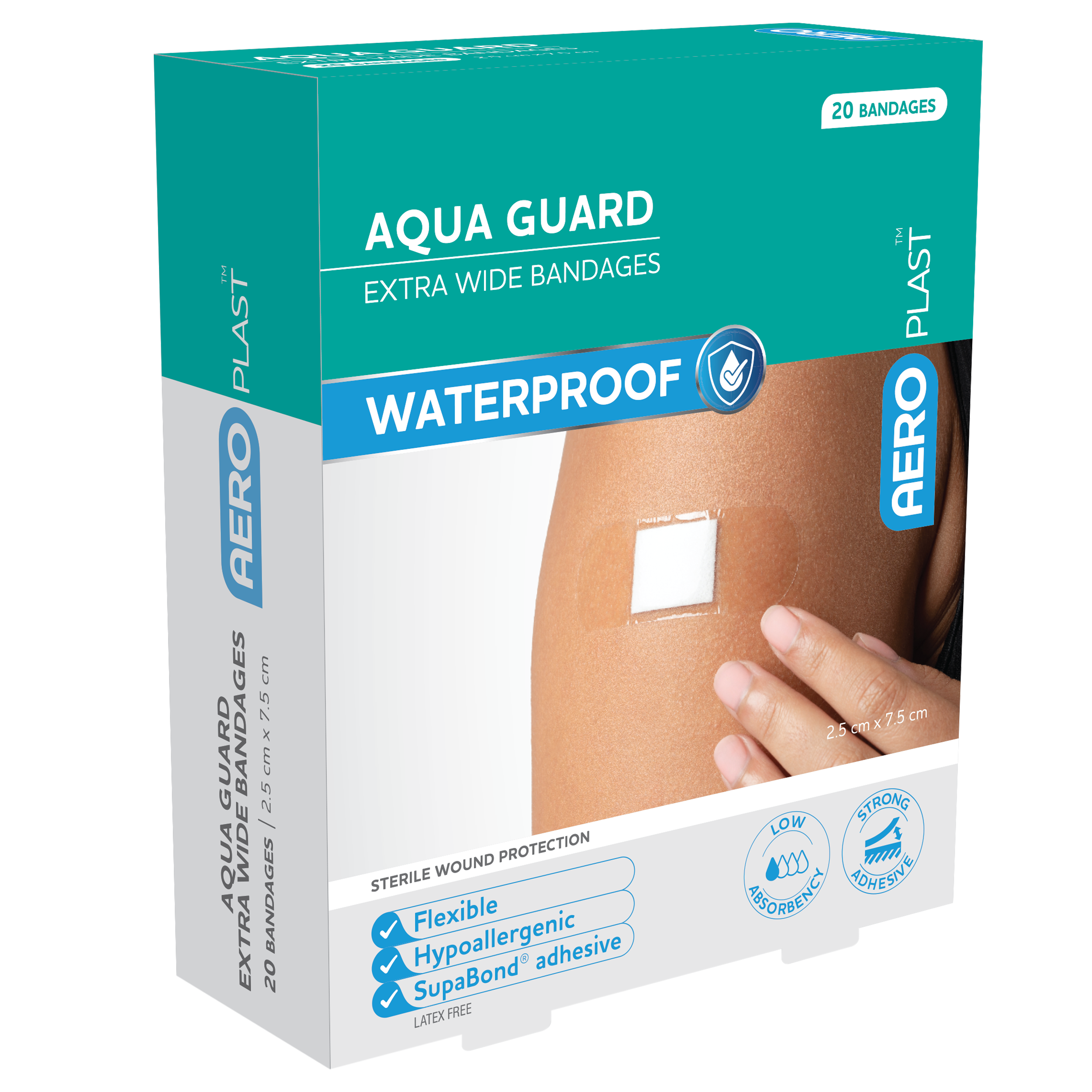 Extra-Wide Strip Waterproof Bandages (7.5 x 2.5cm)
