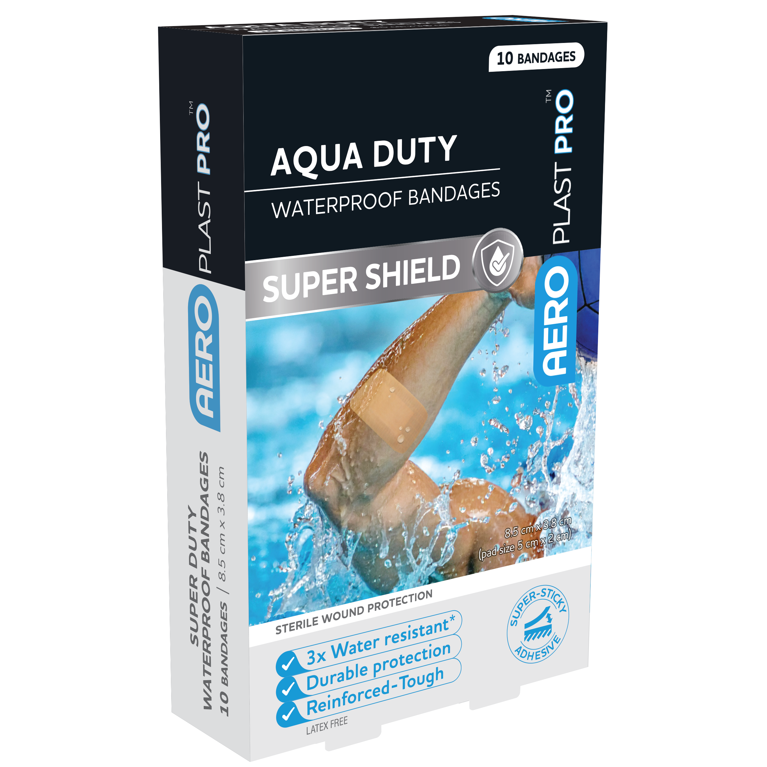 Aqua Heavy Duty Waterproof Bandages (8.5 x 3.8cm)