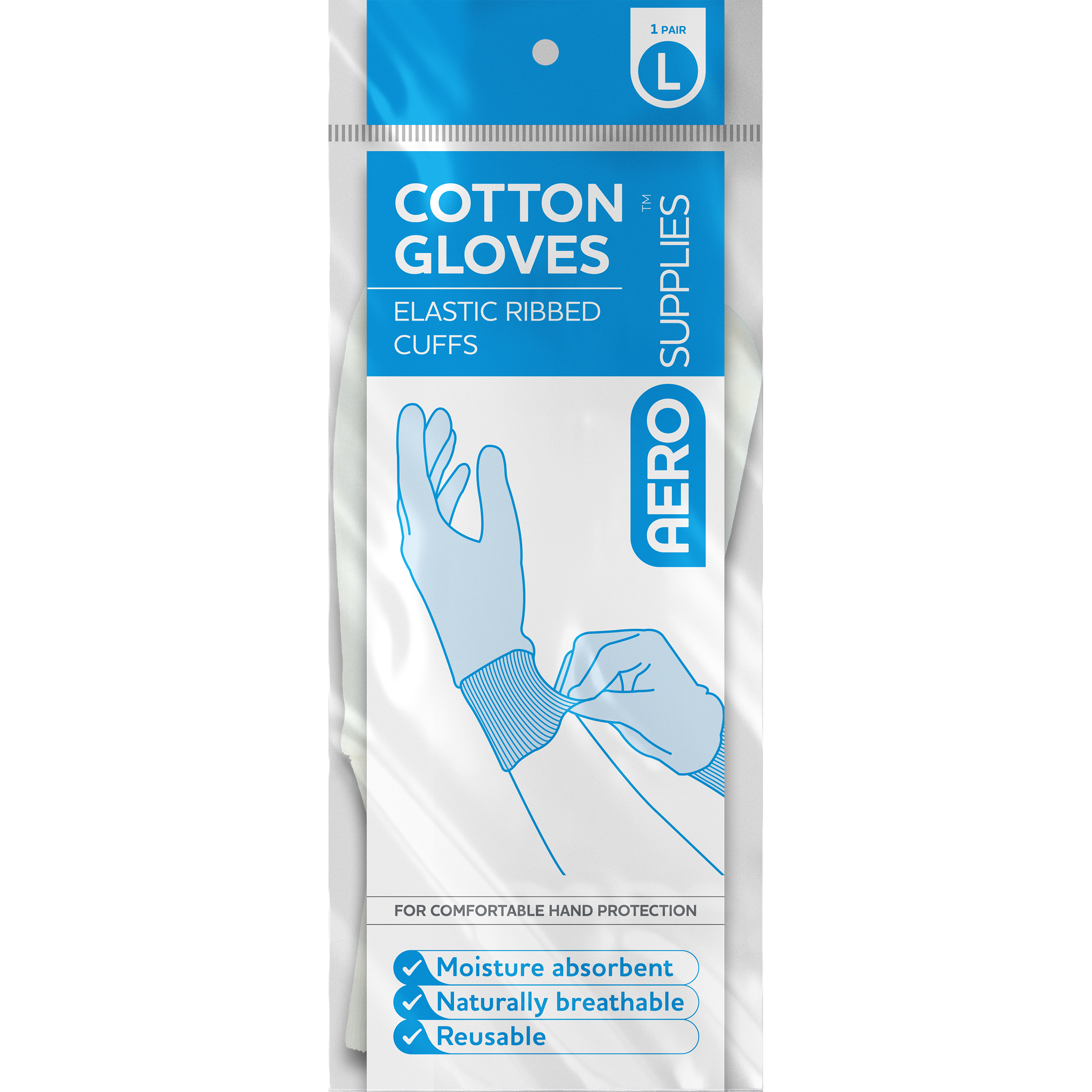 Cotton Gloves Pair ( Various Sizes)