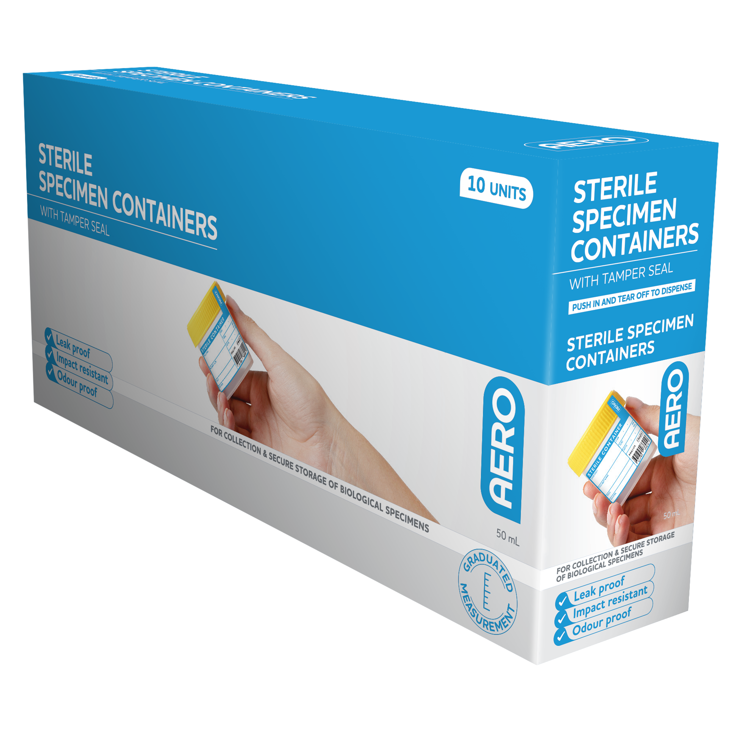 Sterile Specimen Jar 50mL  (Box of 10 )