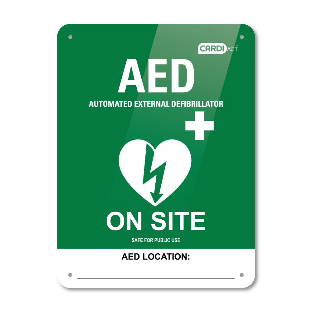 Plastic AED On Site Sign  (22.5 x 30cm)