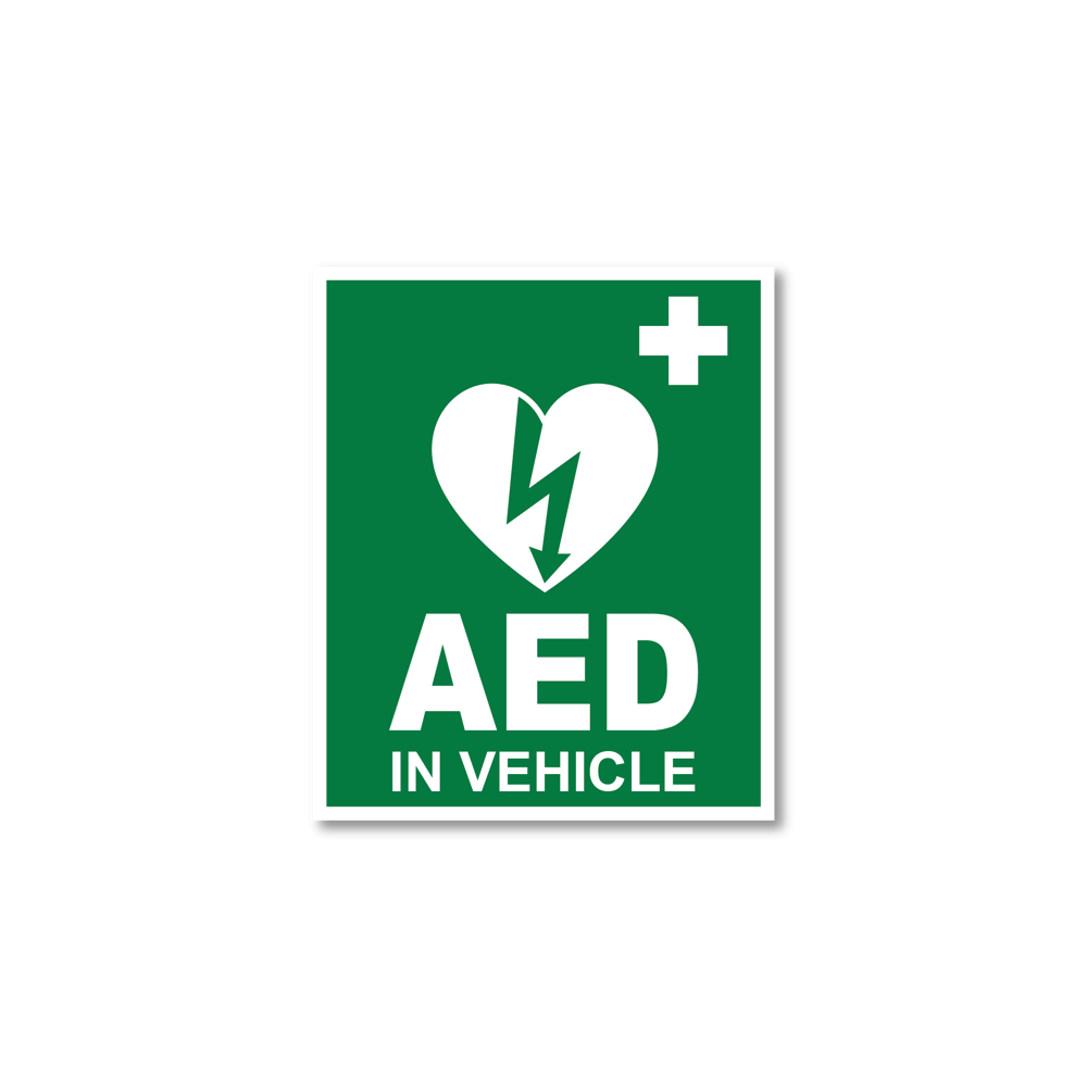 AED In Vehicle Window Sticker (10 x 12cm)