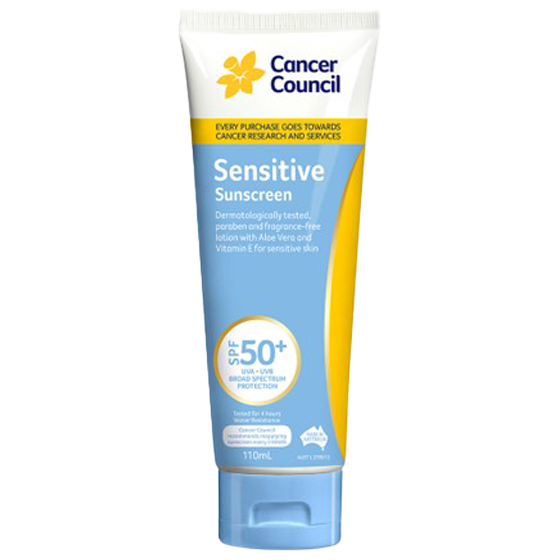 CANCER COUNCIL SPF50+ Sensitive Sunscreen Tube and Pump