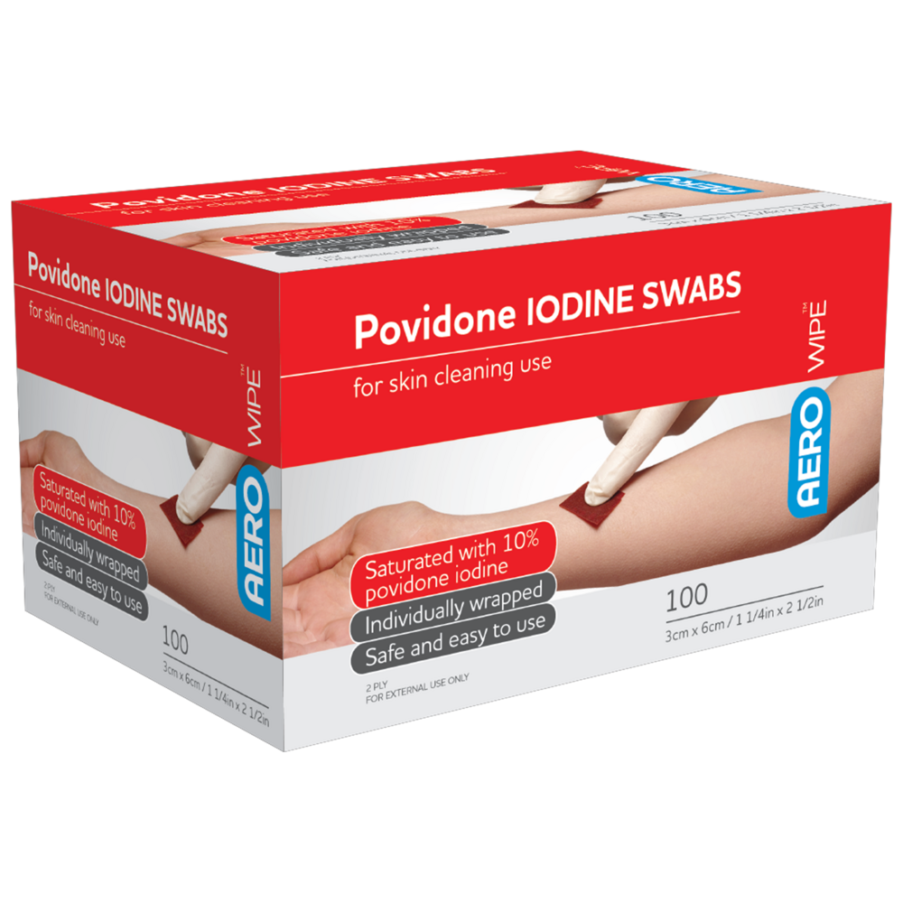 Povidone Iodine Swabs 60 x 33mm (Box of 100)