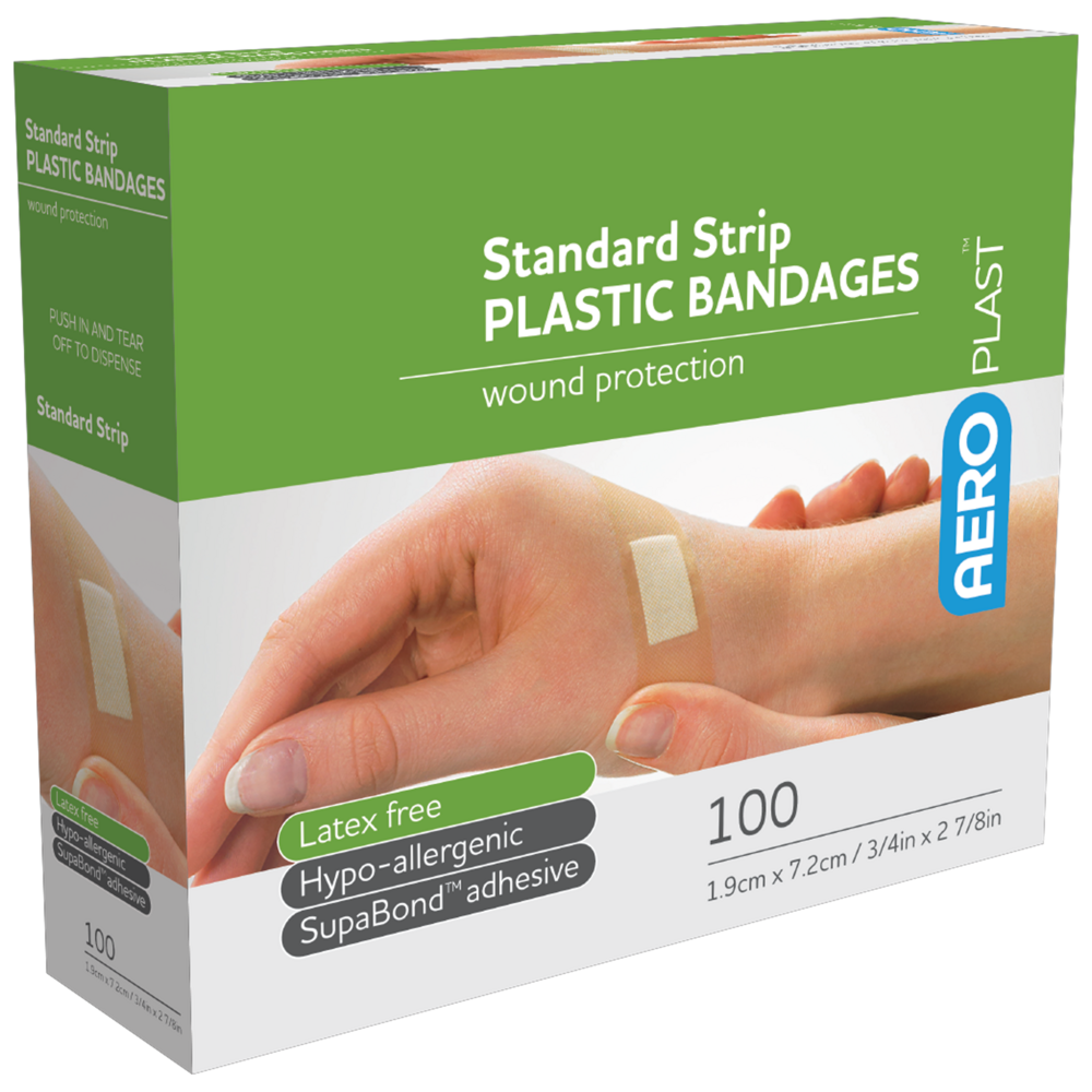 Plastic Standard Strip Bandages (7.2 x 1.9cm)