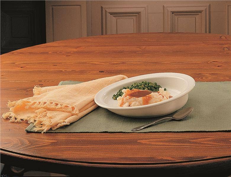 White Hi-Lo Scoop Plate (228mm diameter)