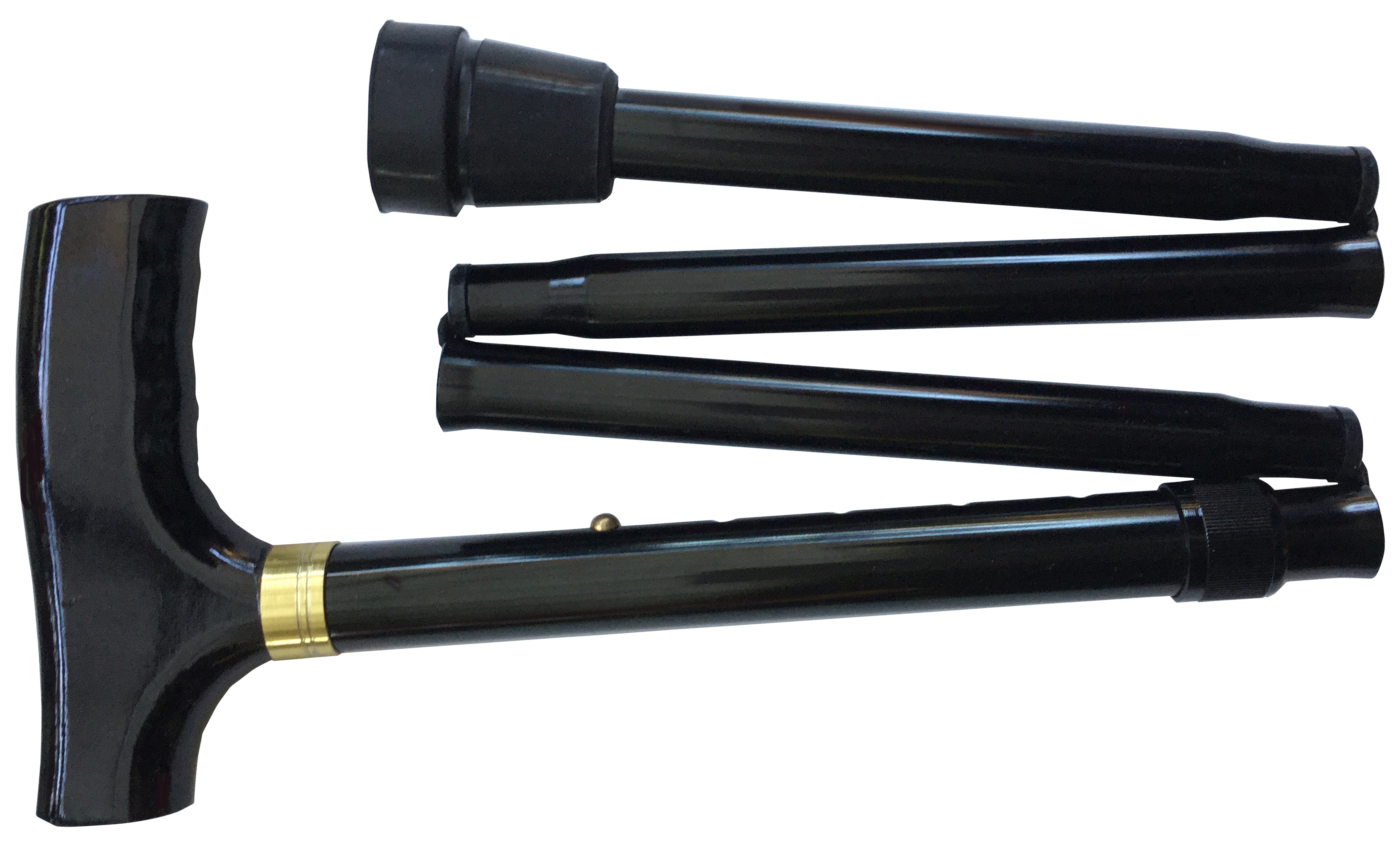 Folding Walking Stick, Large, Black, Unboxed