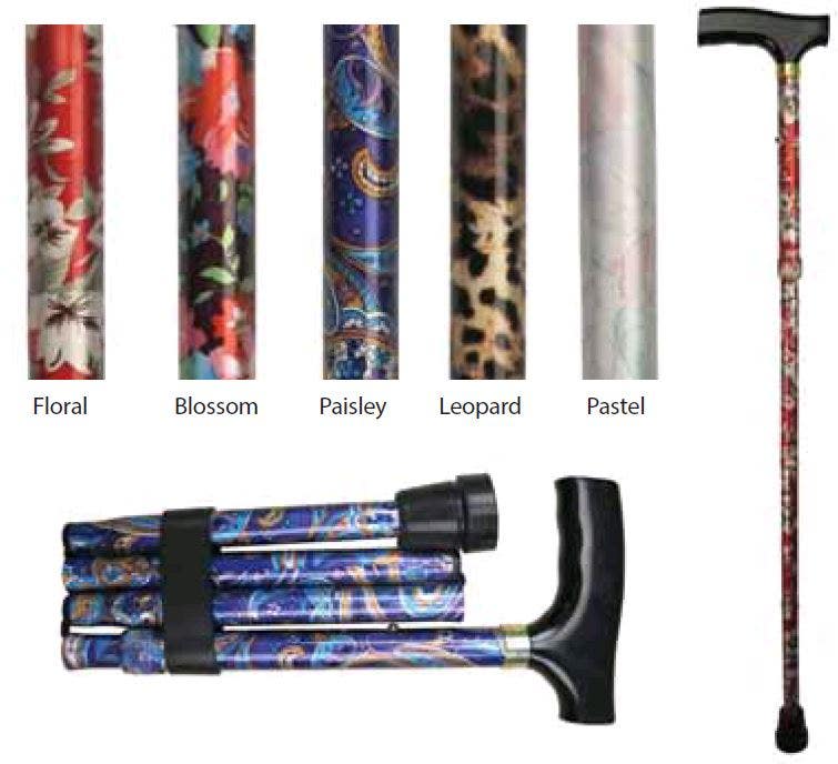 Folding Patterned Walking Stick