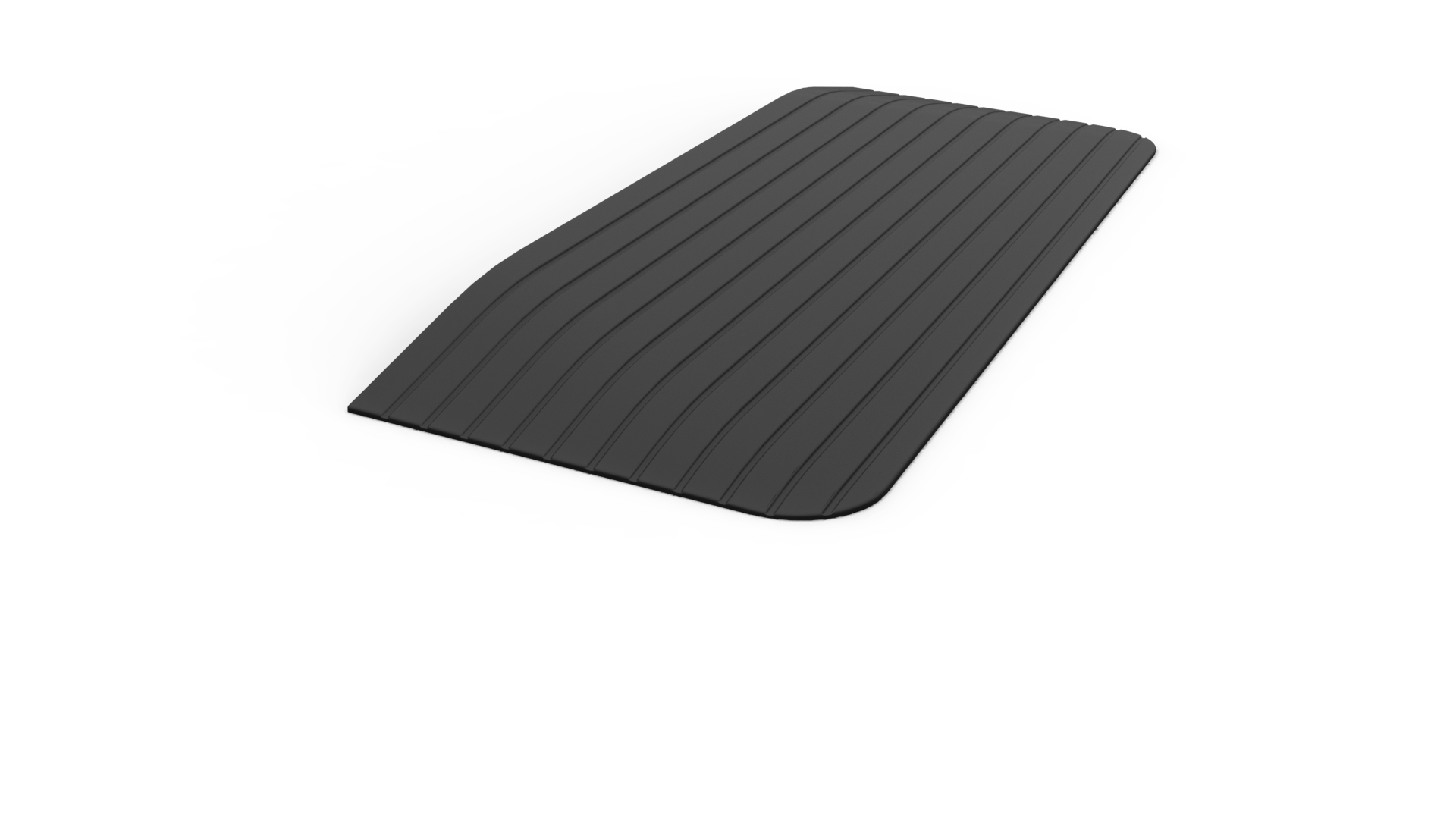 RUBBER WEDGE RAMP WITH GRADUATED SIDES FOR SIDE ACCESS HEAVY WEIGHT CONSTRUCTION 75x1105x455mm/50x1105x410mm