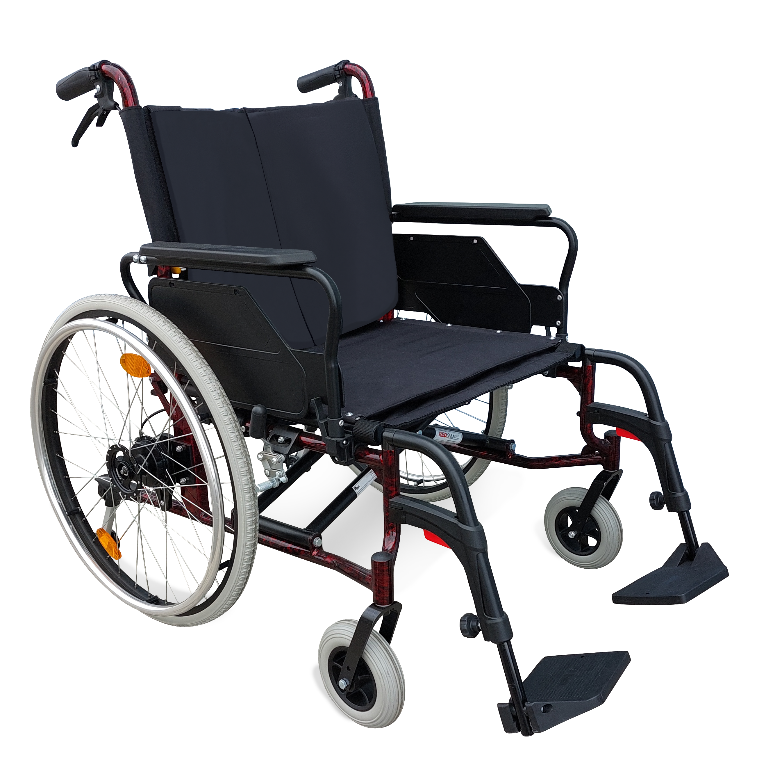 TITAN 23" STEEL  25KG WEIGHT ADJUSTBLE BACKREST, LIFT UP FULL ARM, SWING AWAY, REAR DRUM HAND BRAKES,   QUICK RELEASE RIMS