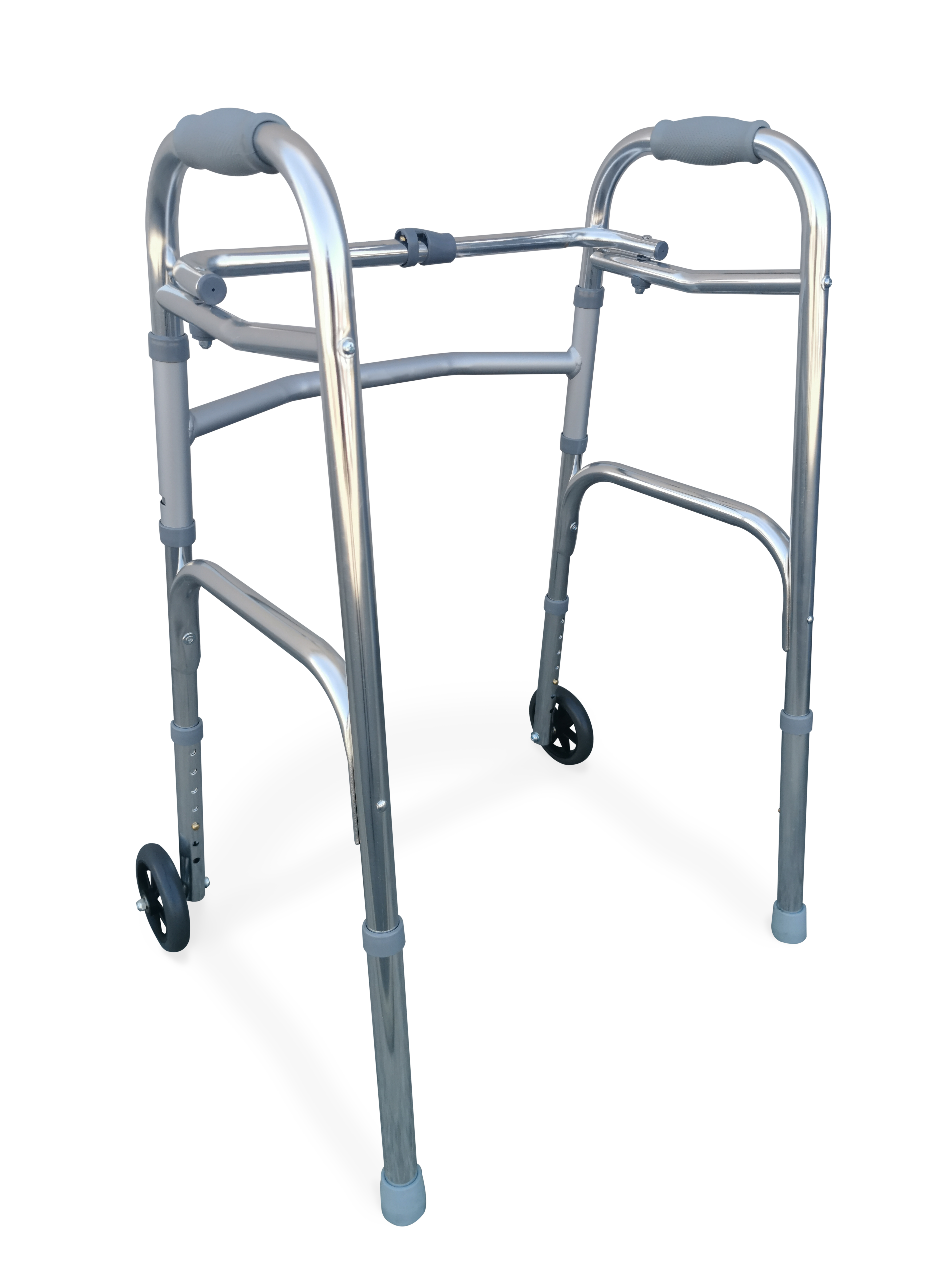 WALKER ALUM FOLDING WITH 5" WHEELS FRONT & TPR GRIP