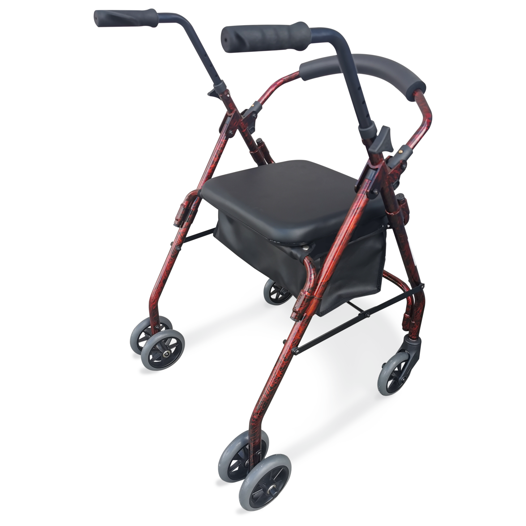 ALUM WALKER PUSH DOWN BRAKE 5" WHEELS
