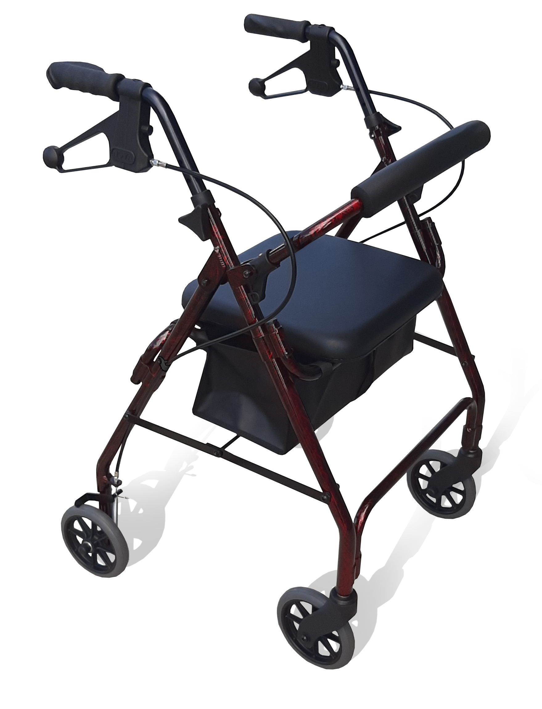 ALUM WALKER HAND BRAKE 6" WHEELS