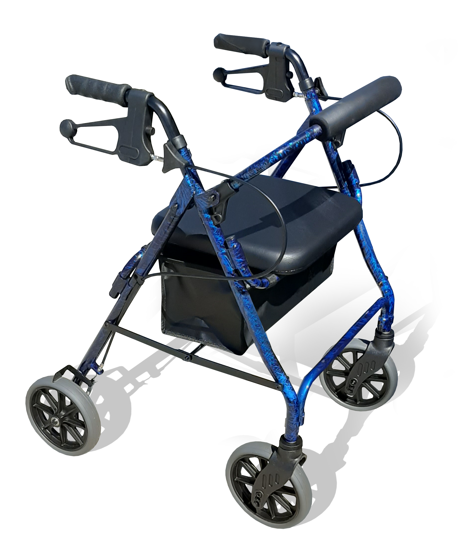 ALUM WALKER HAND BRAKE 8" WHEELS