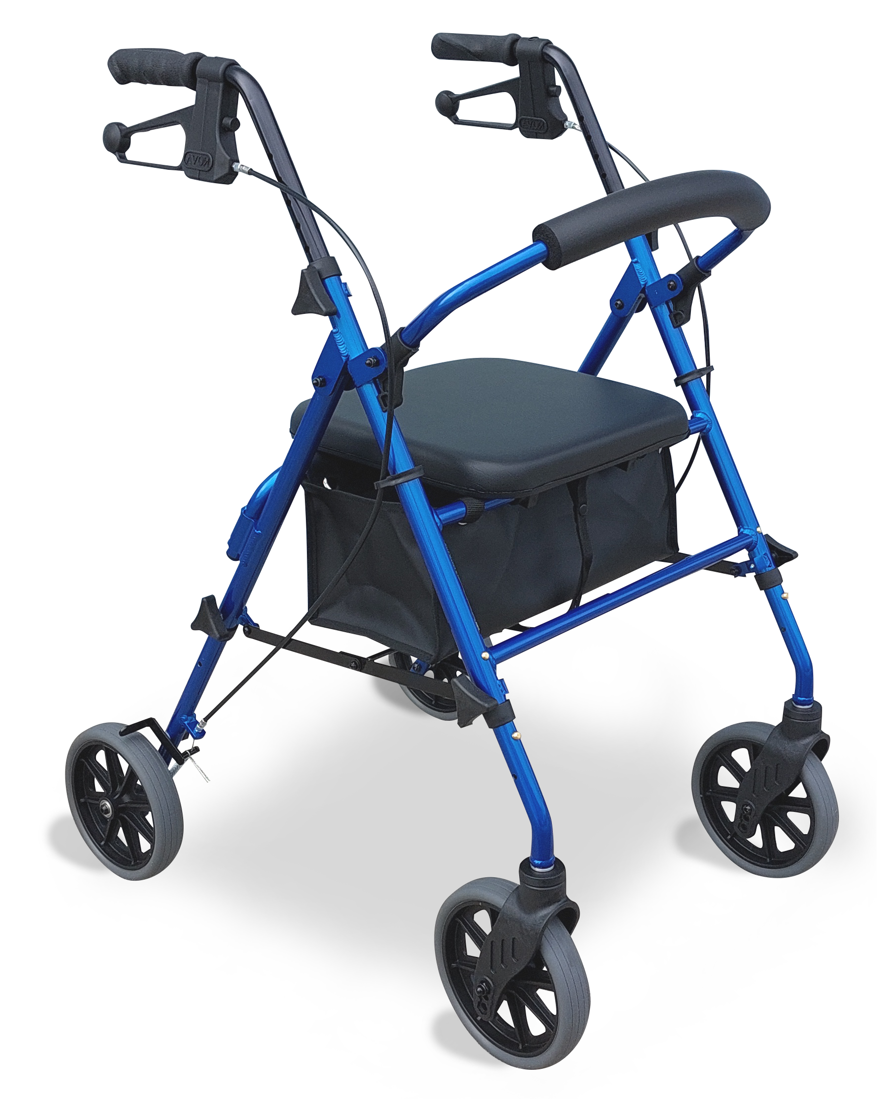 ADJUSTABLE HEIGHT SEAT WALKER 8" WHEELS , HAND BRAKE