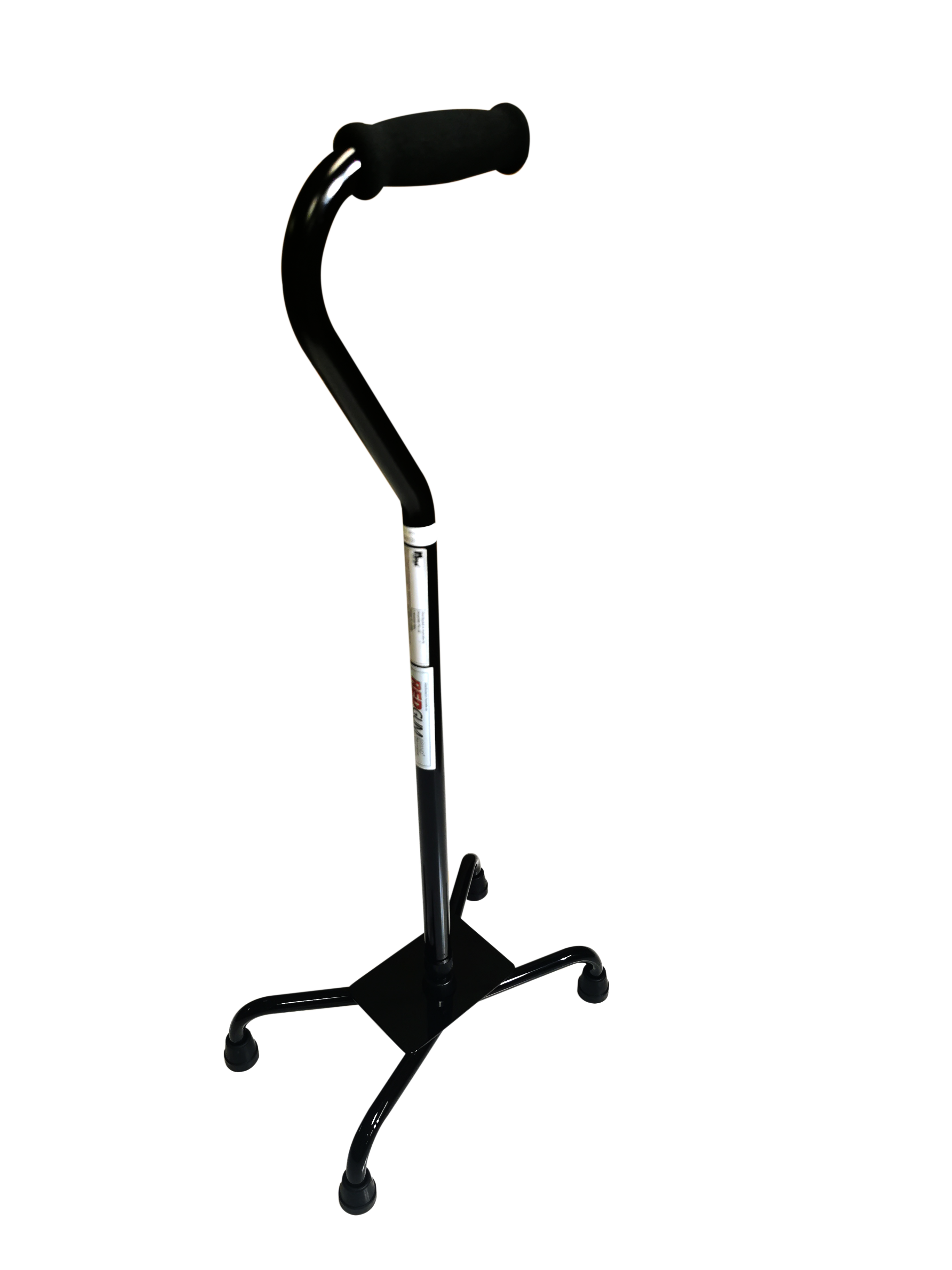 STEEL QUAD CANE OFFSET HANDLE W/FOAM GRIP BASE 177mm x 280mm