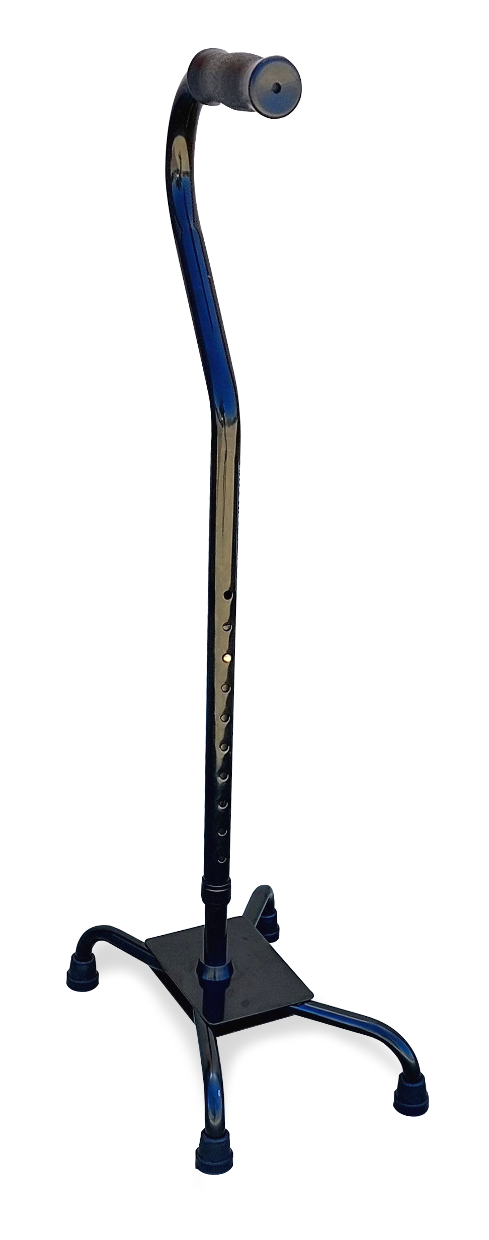 BARICARE STEEL QUAD CANE OFFSET HANDLE W/FOAM GRIP BASE 200mm x 300mm
