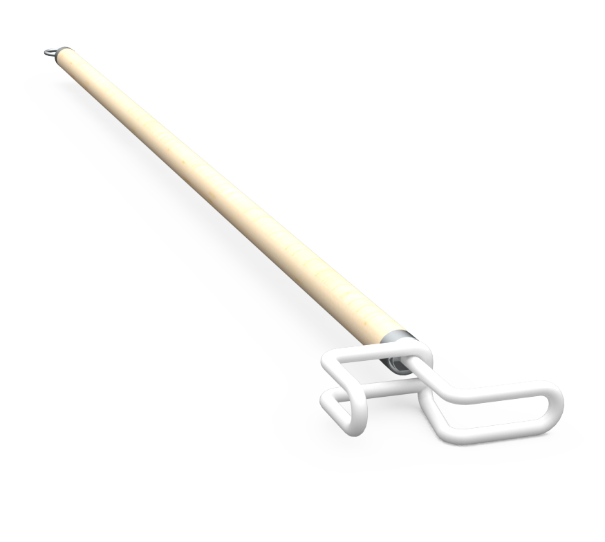 DRESSING STICK WITH PLASTIC COATED HOOKS TO ASSIST IN DRESSING / UNDRESSING